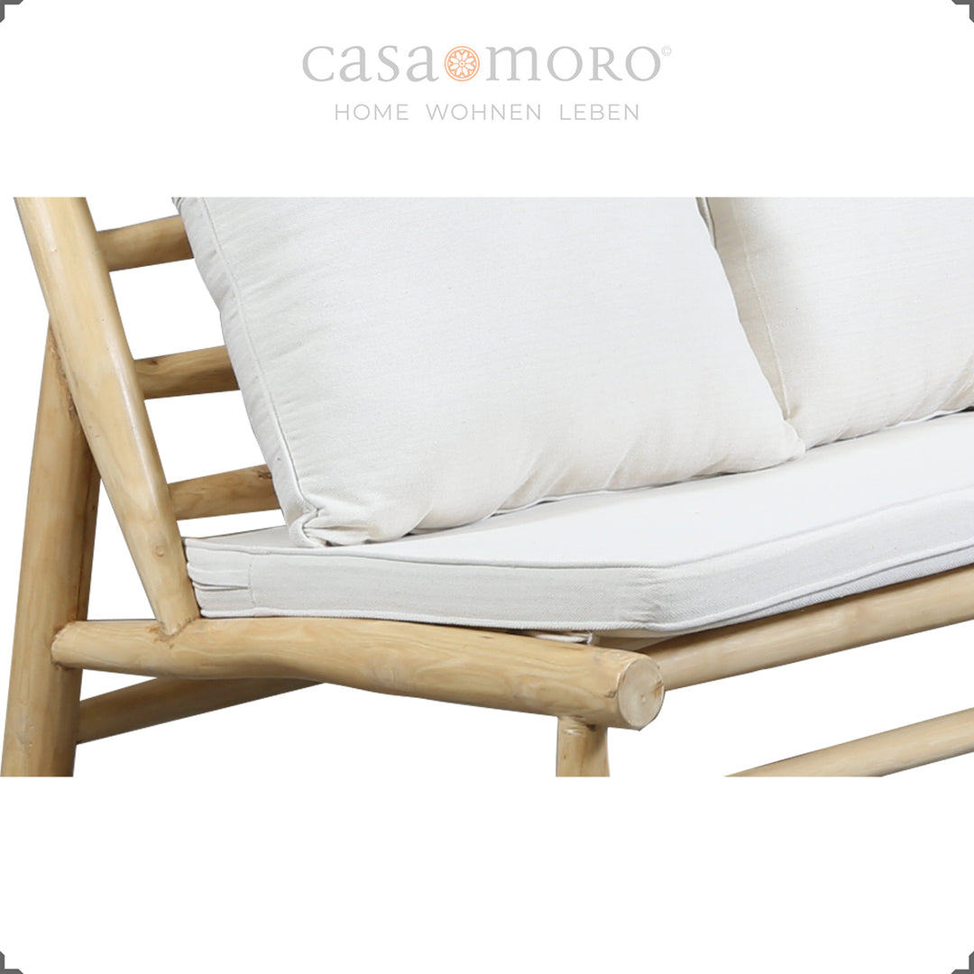 Small lounge sofa made of teak wood, ideal for the balcony or garden