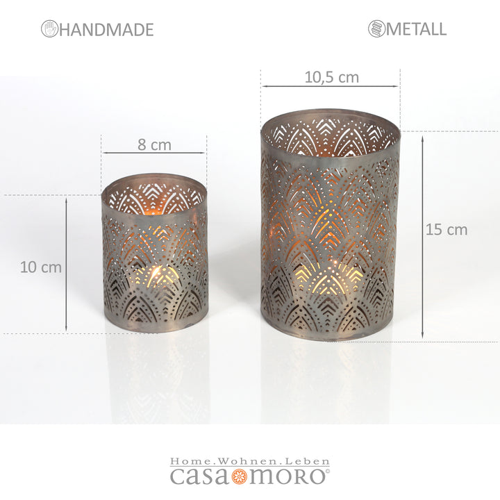 Set of 2 tealight holders Lauro