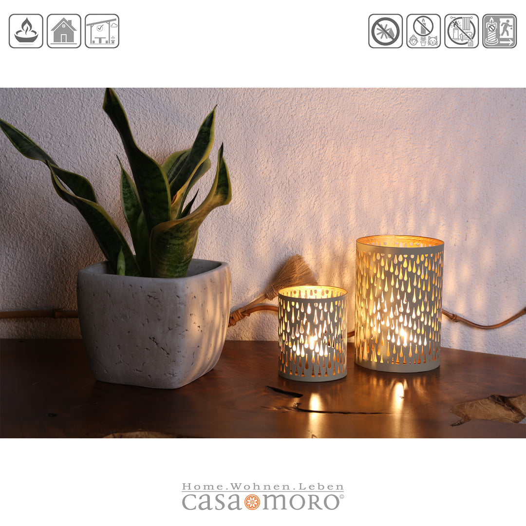 Set of 2 tea light holders Lia