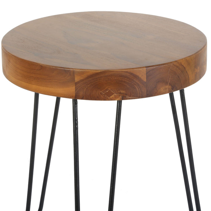 Teak side table Ella with hairpin legs