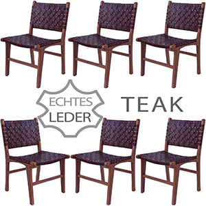 Brown leather dining chair