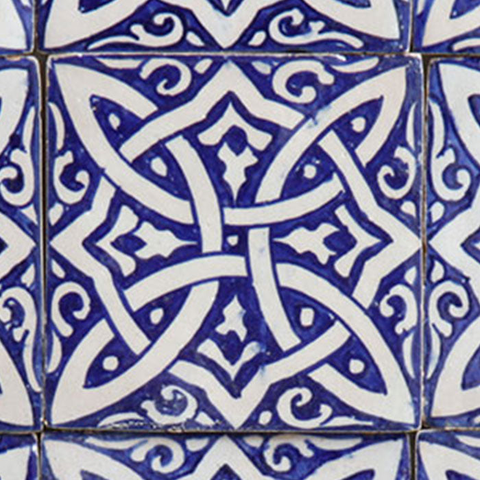 Hand Painted Tile – Moorish Braided Ornament