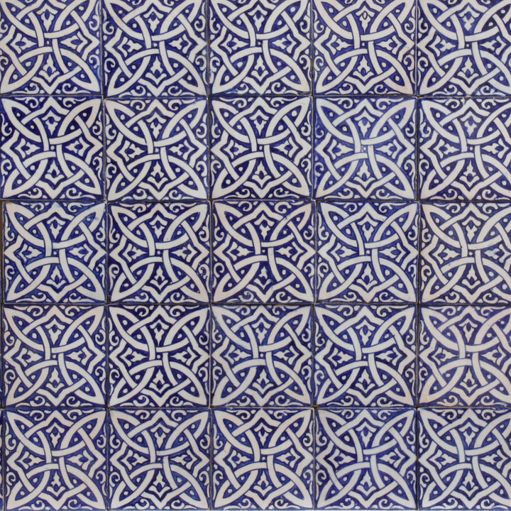 Hand Painted Tile – Moorish Braided Ornament