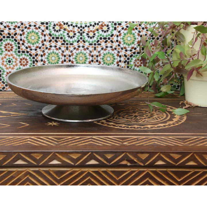 Cake plate Livorno L silver with foot