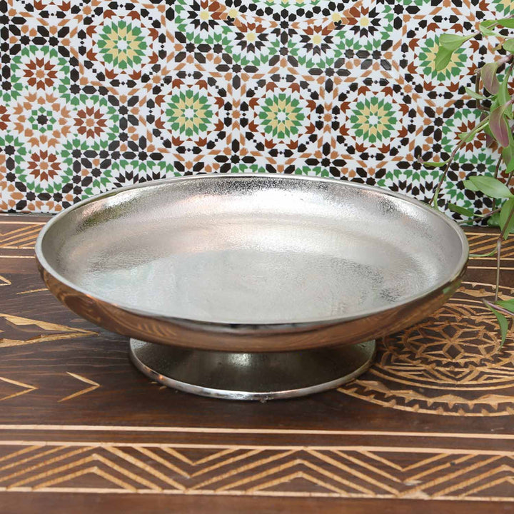 Cake plate Livorno M silver with foot