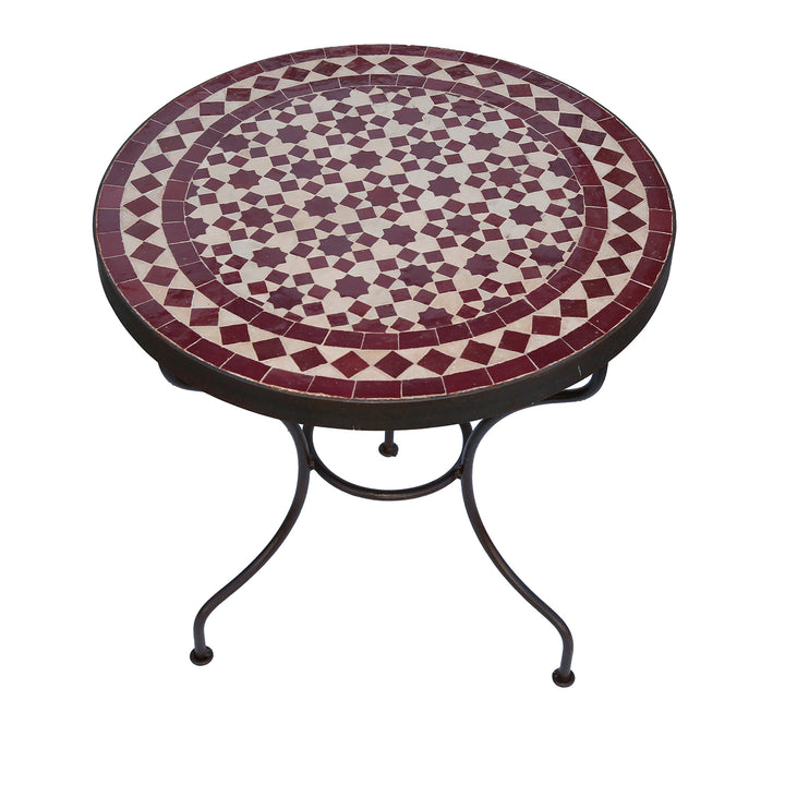 Round side table with a diameter of 45 cm, clear lacquer-sealed wrought iron frame, 50 cm high
