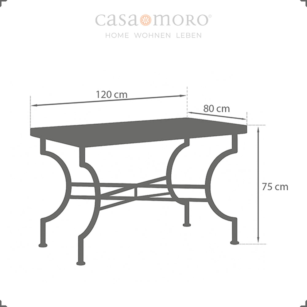 Dimensions: 120 x 80 cm, height 75 cm - mosaic table for four to six people