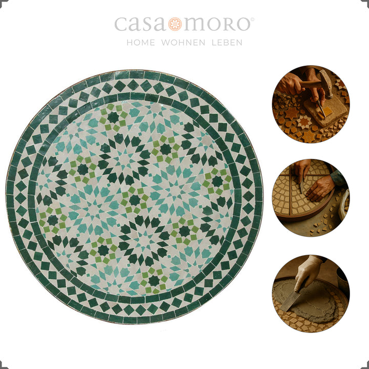 Balcony table with wrought iron frame, clear varnish sealed - Mediterranean bistro table