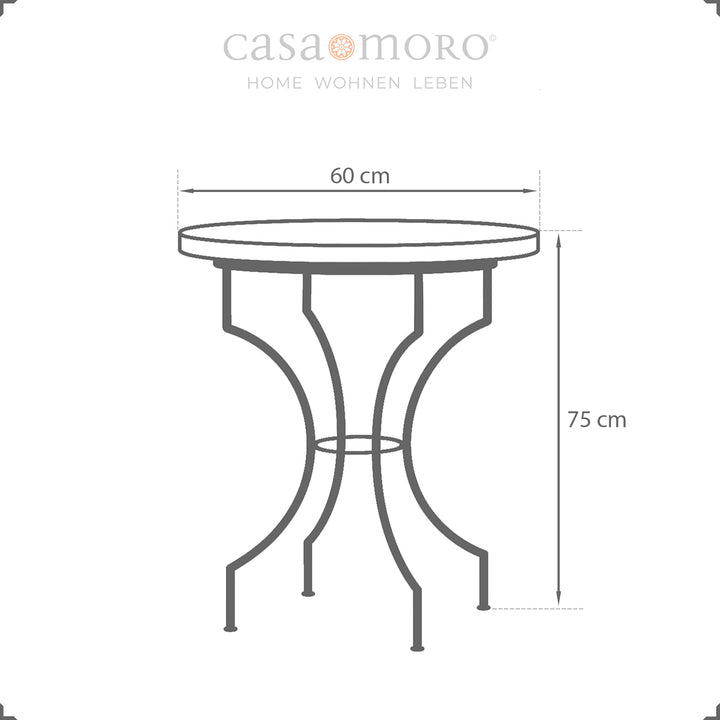Dimensions: 60 cm diameter, 75 cm height - flexible and compact for small spaces