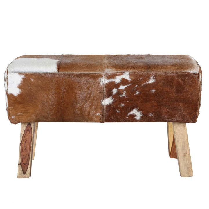 Tara fur stool bench with cowhide look