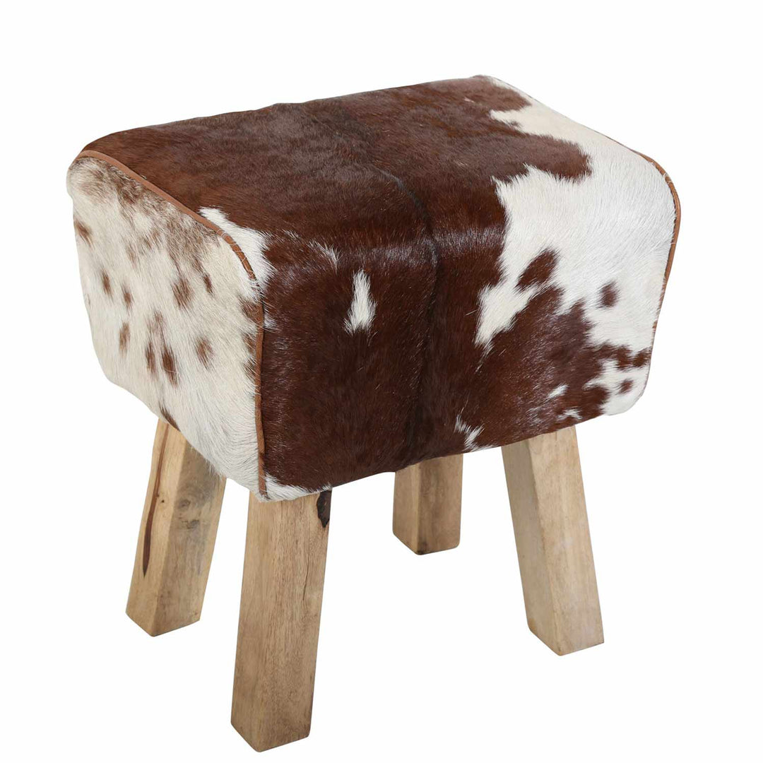 Genuine leather footstool Benisha