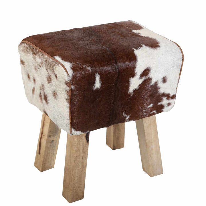Genuine leather footstool Benisha