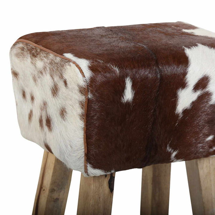 Genuine leather footstool Benisha