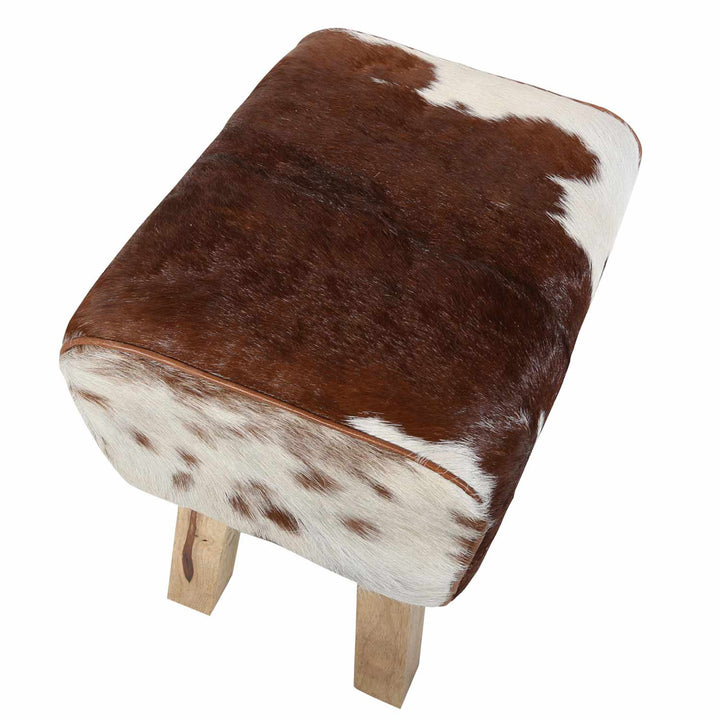 Genuine leather footstool Benisha
