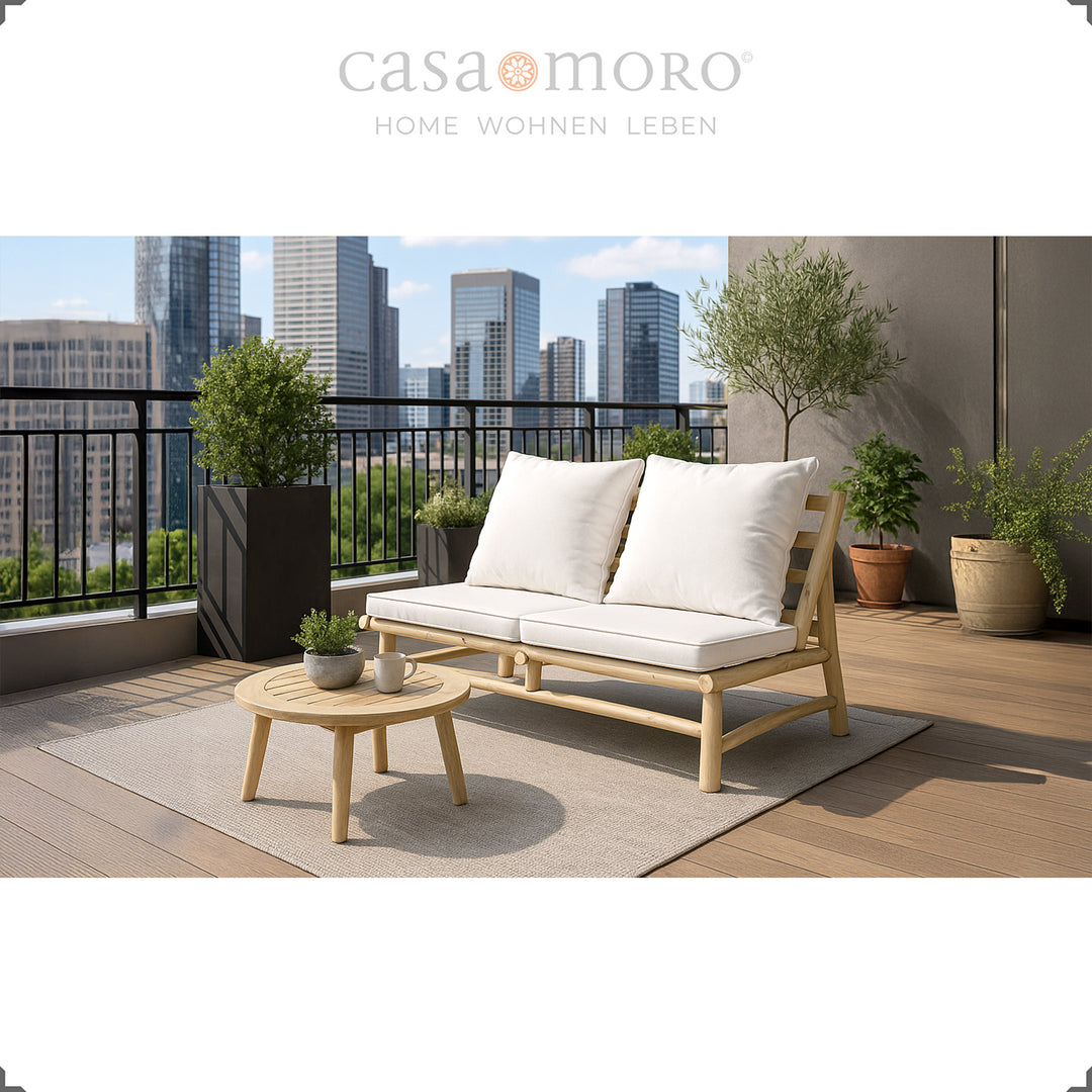 Garden sofa lounge design, solid construction made of teak