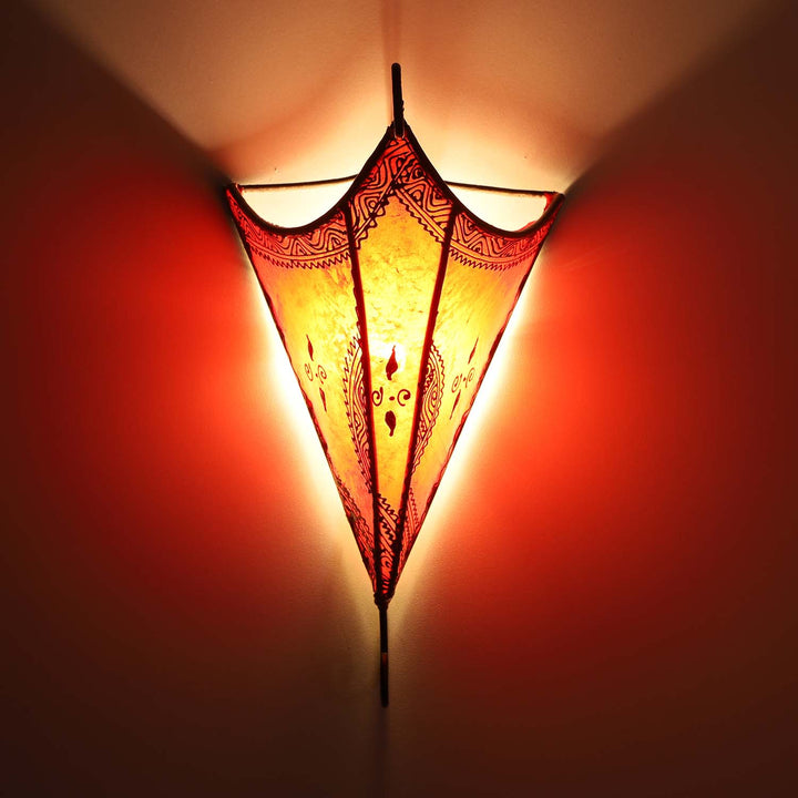 Moroccan leather wall lamp Mouna