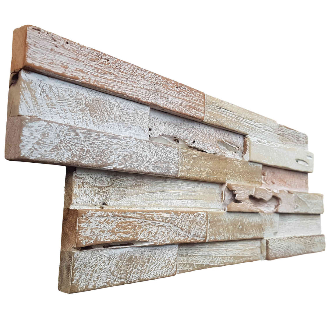 Wooden wall paneling White Washed Coral