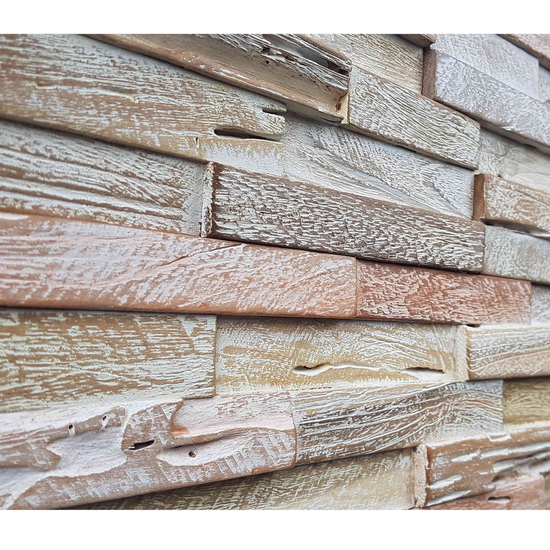 Wooden wall paneling White Washed Coral