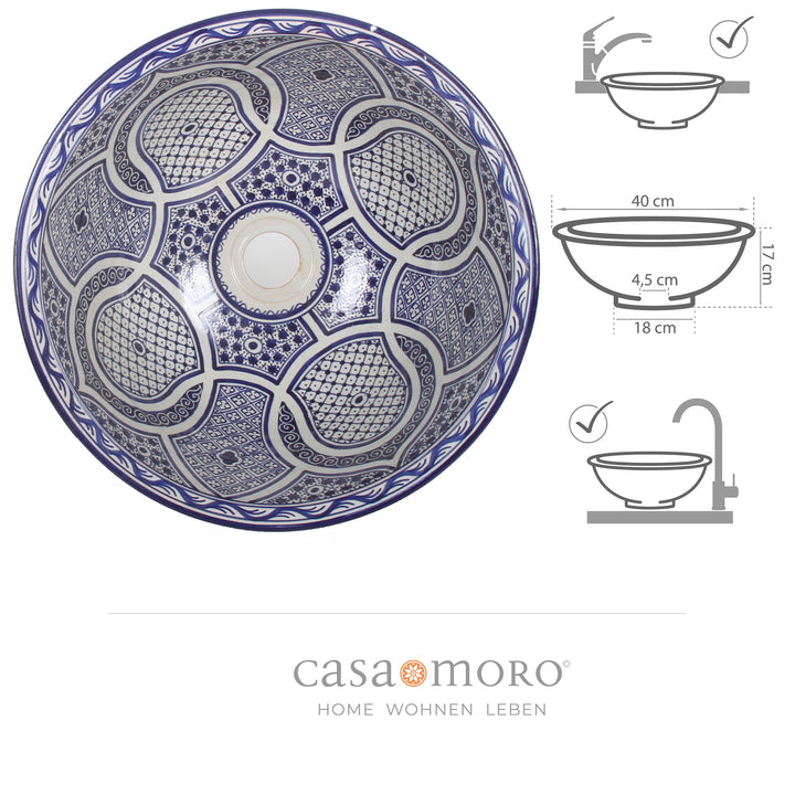Countertop sink Blue Round