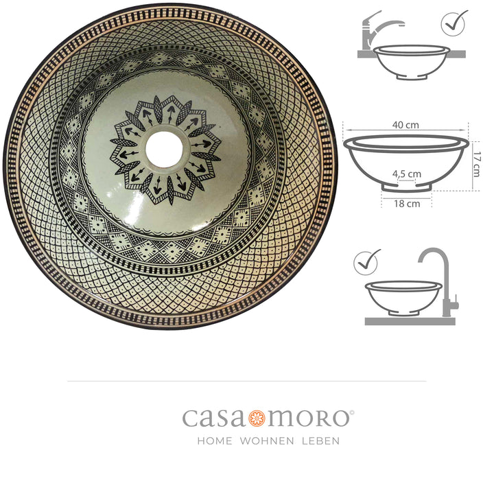 Ceramic sink, black