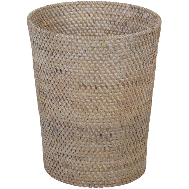 Waste paper basket made of rattan Nila White Wash