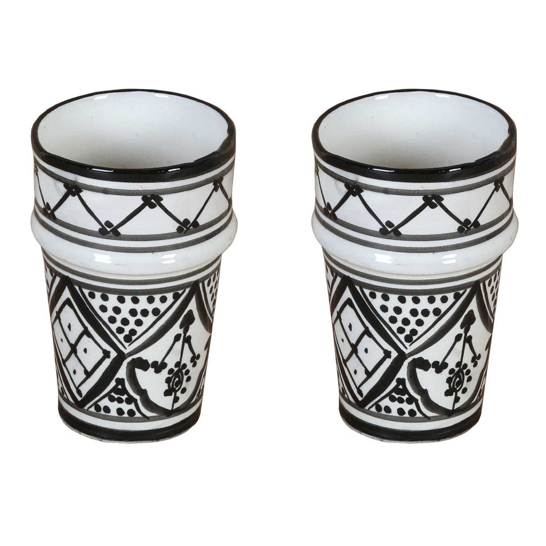 Sakina Moroccan Ceramic Mugs, Set of 2