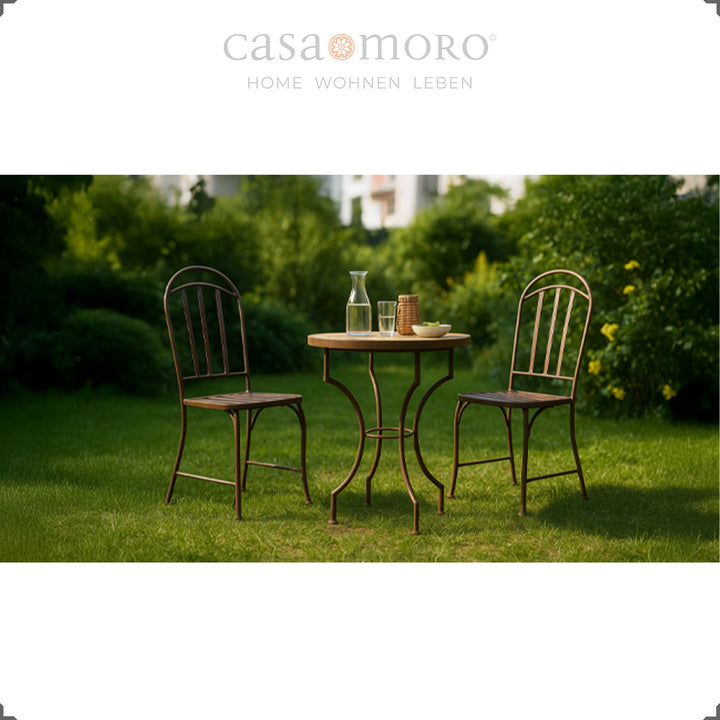 Bistro table with geometric mosaic - balcony table with a classic flair for two people