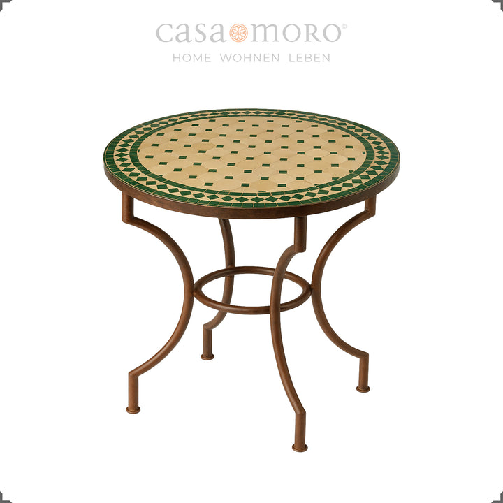 Zellige mosaic table with a diameter of 80 cm – ideal for the balcony, garden or dining room