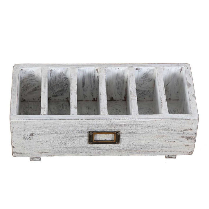 Desk Organizer with 6 Compartments - White