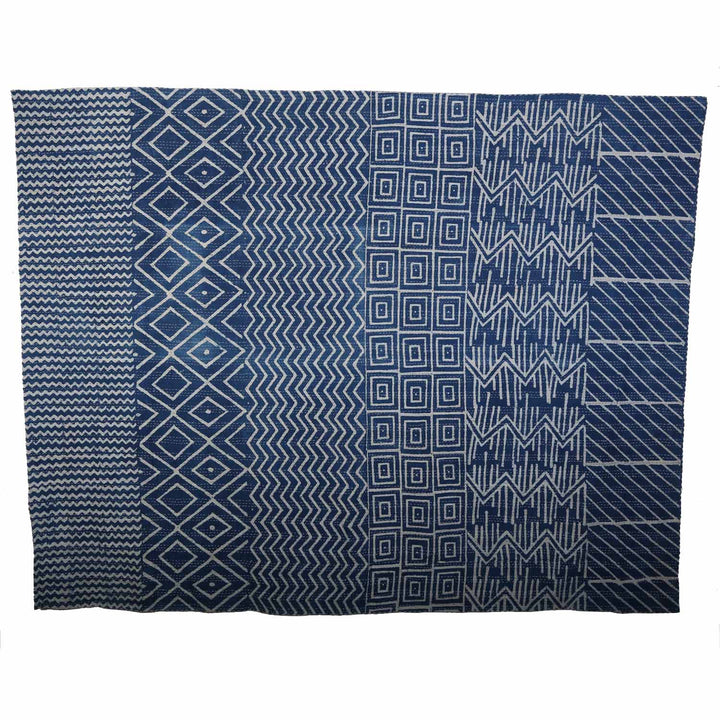 Ethno bedspread Kantha blue