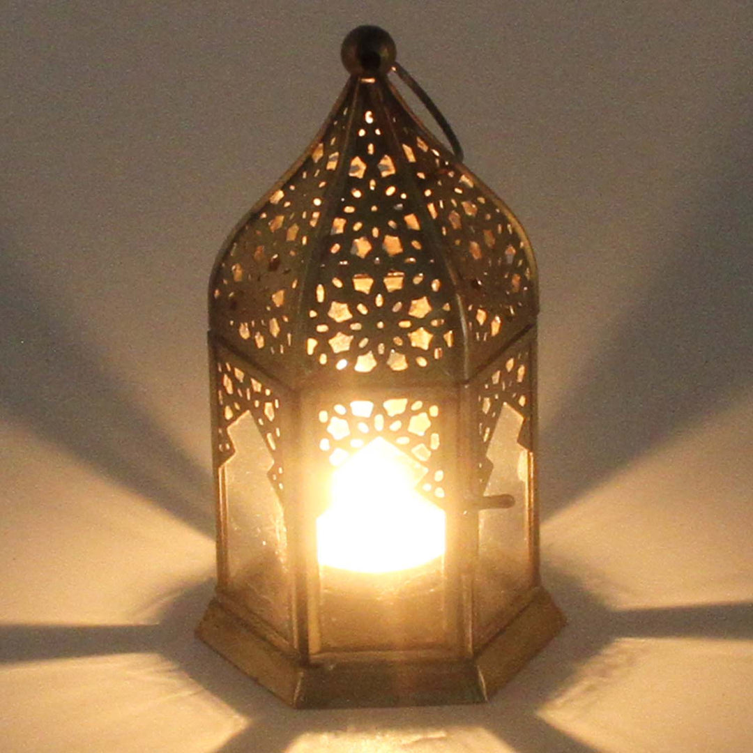 Oriental glass lanterns Nael Transparent set of 2