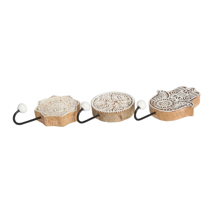 Oriental coat hooks set of 3 Yasid