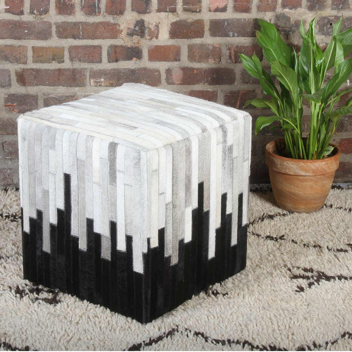 Sunil patchwork fur stool