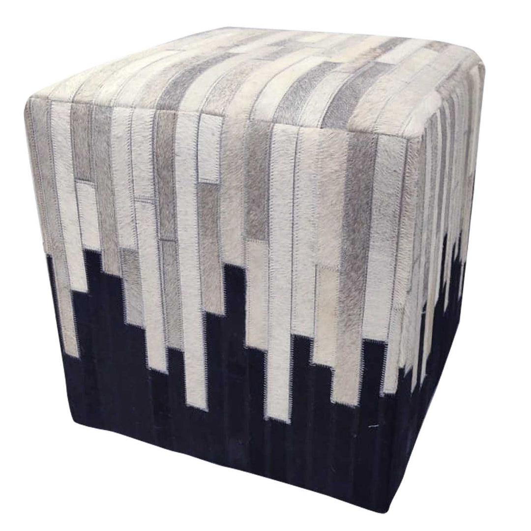 Sunil patchwork fur stool