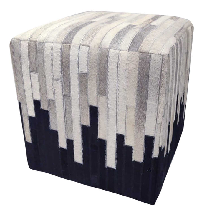 Sunil patchwork fur stool