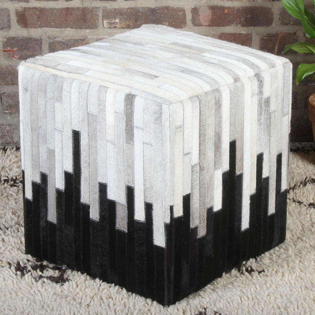 Sunil patchwork fur stool