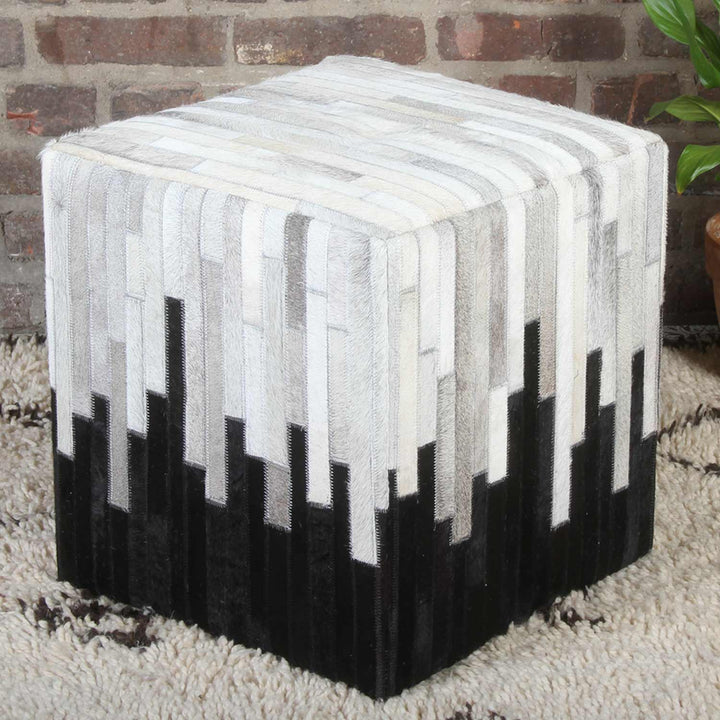 Sunil patchwork fur stool