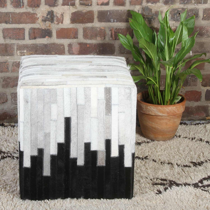Sunil patchwork fur stool