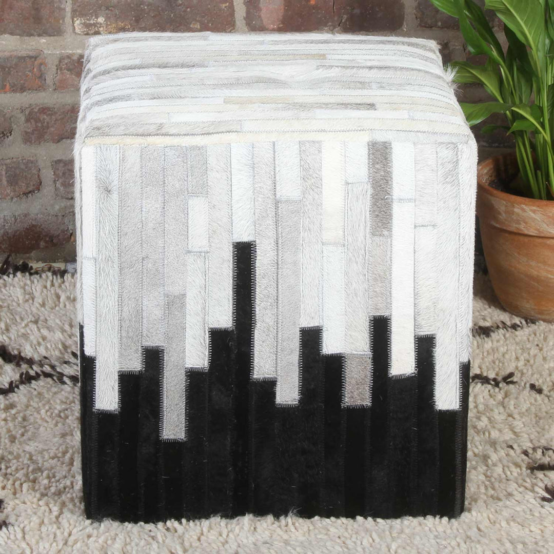 Sunil patchwork fur stool