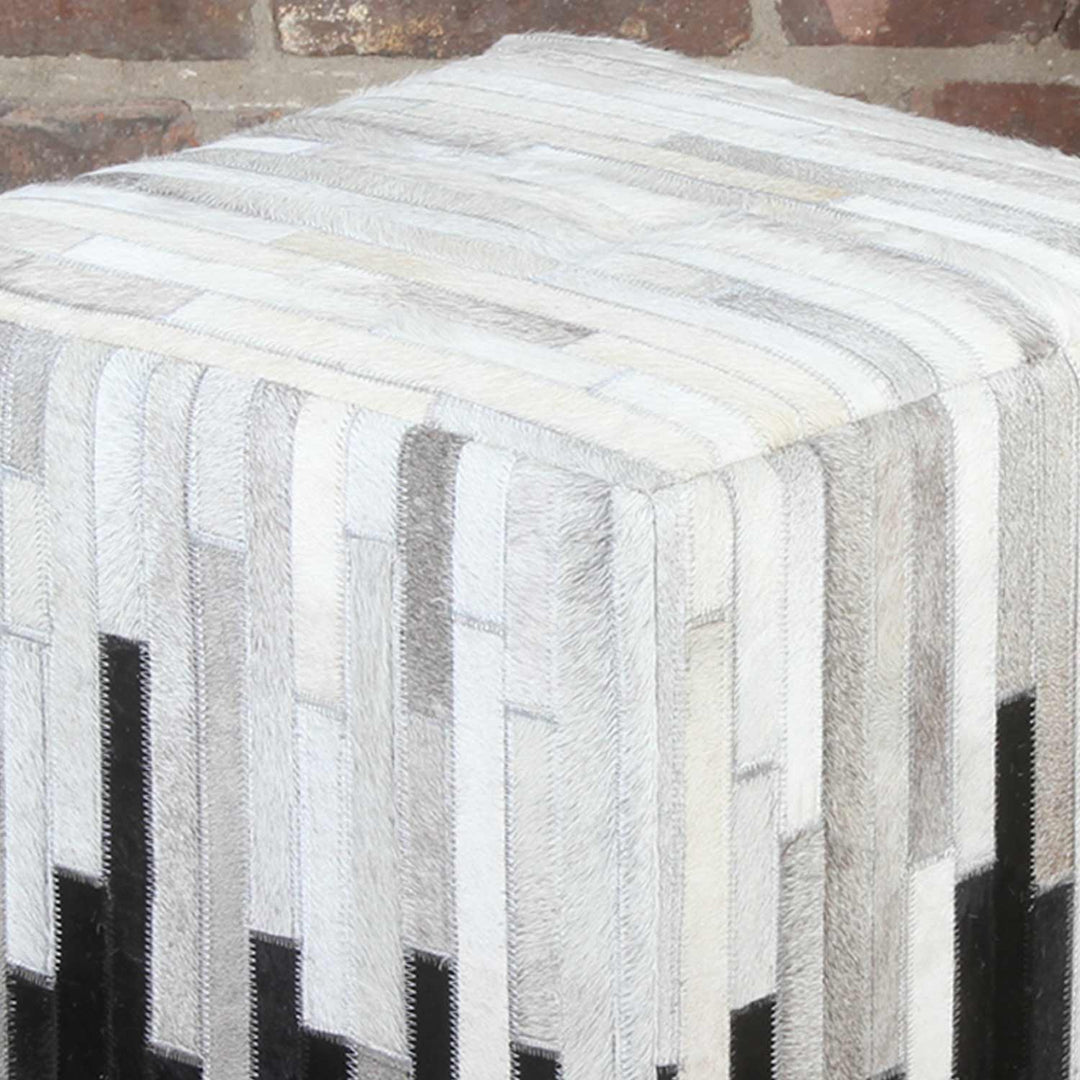 Sunil patchwork fur stool
