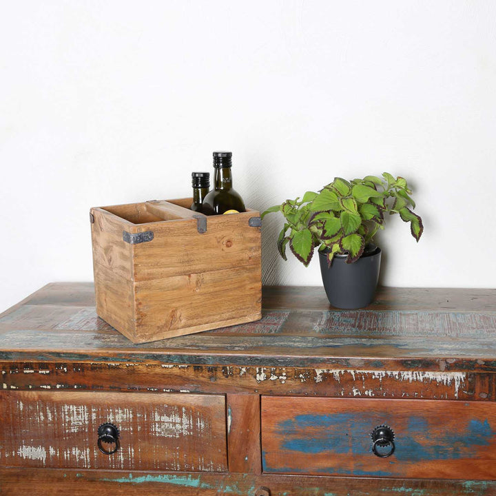 Teak wooden box Enzo set of 3