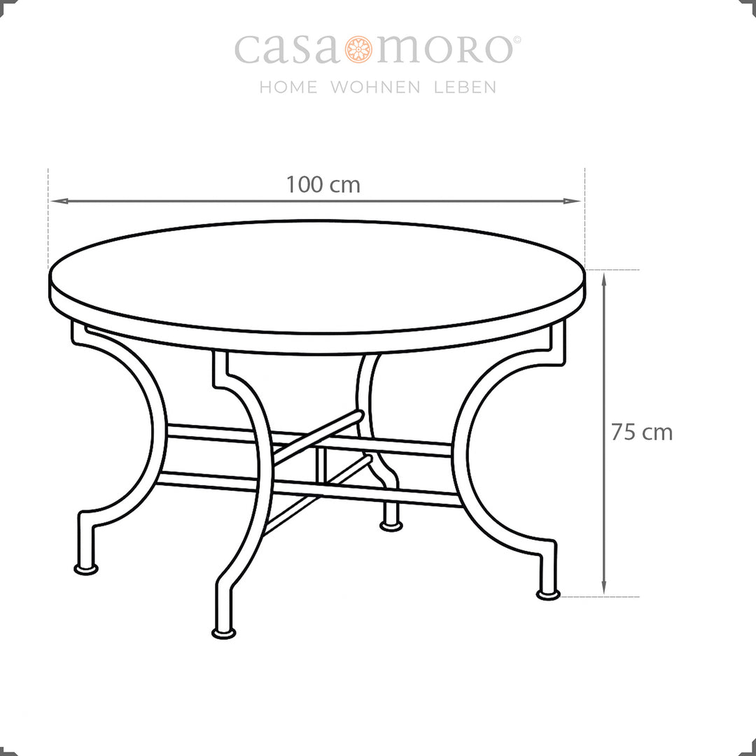 Dimensions: Ø 100 cm, height 75 cm - spacious table for four people