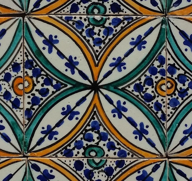 Hand painted tile - Mediterranean ceramic style