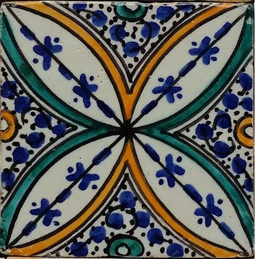 Hand painted tile - Mediterranean ceramic style