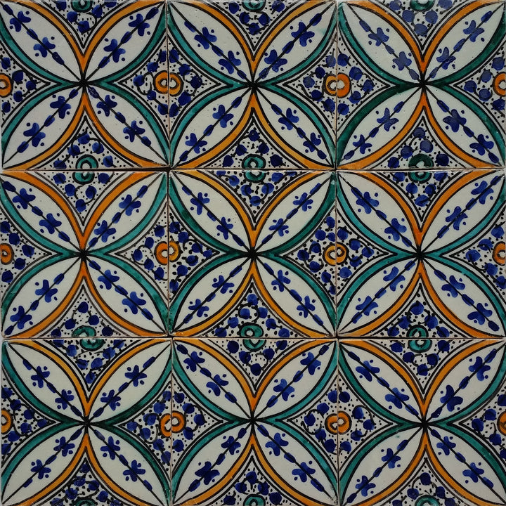 Hand painted tile - Mediterranean ceramic style