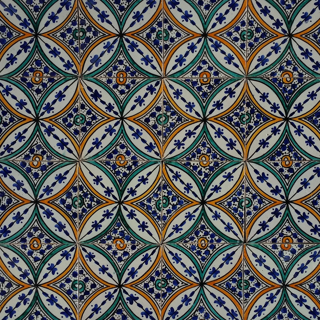 Hand painted tile - Mediterranean ceramic style