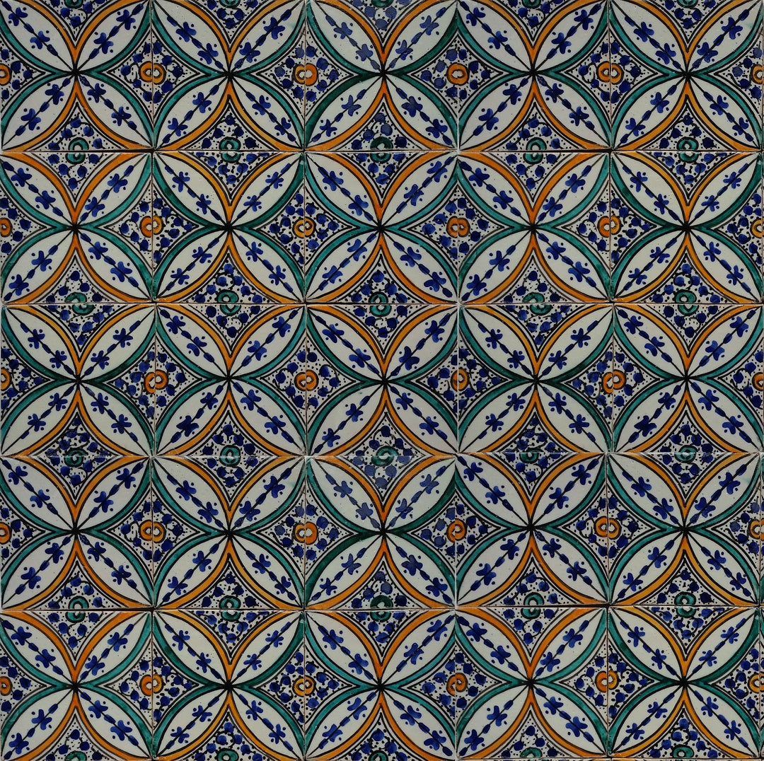 Hand painted tile - Mediterranean ceramic style