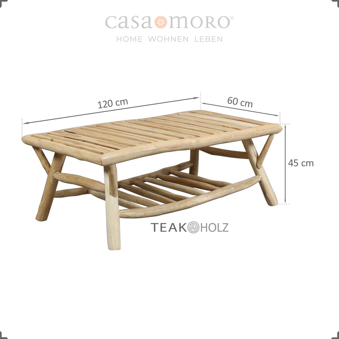 Outdoor coffee table made of solid wood, ideal for the garden and terrace
