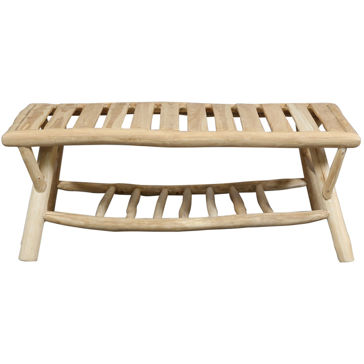 Rectangular wooden coffee table 120 × 60 cm, solid sofa table for lounge