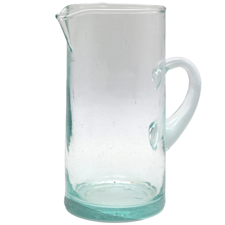 Carafe made of transparent glass with handle - mouth-blown and individual